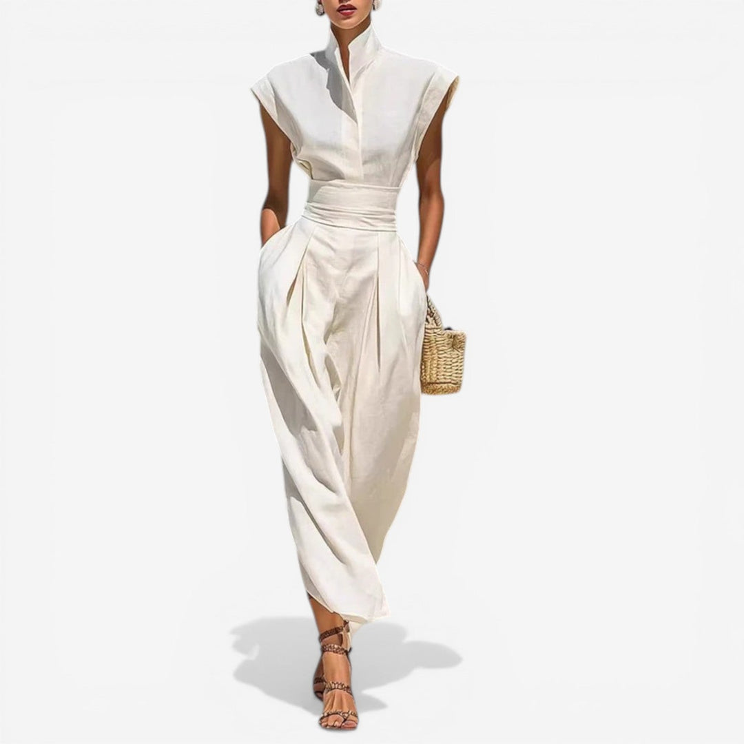 Nathalie | Elegant Jumpsuit with Three Quarter Sleeves and Tailored Fit