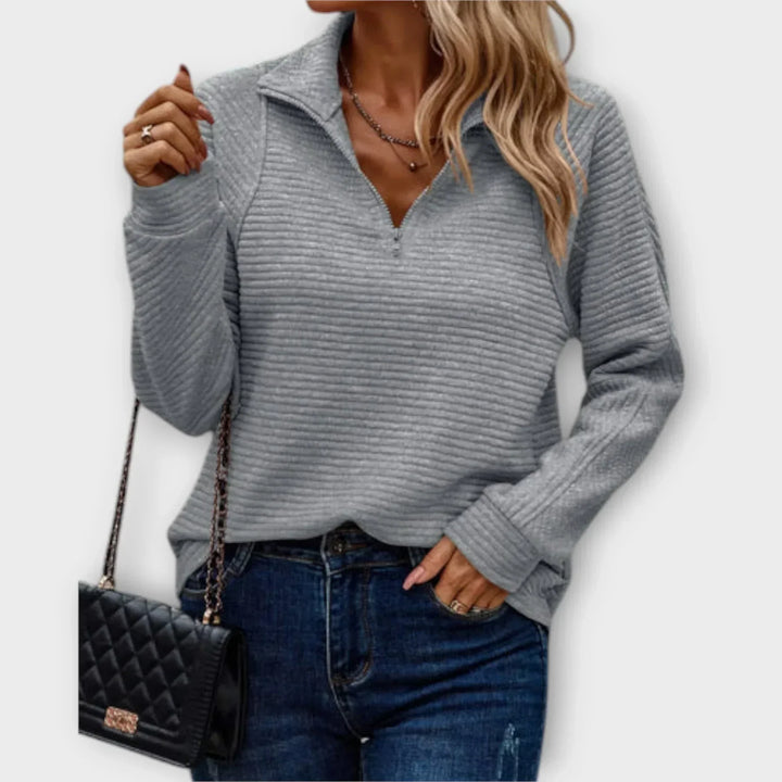 Dalia Half-Zip Pullover - Cozy Knit Layering Piece