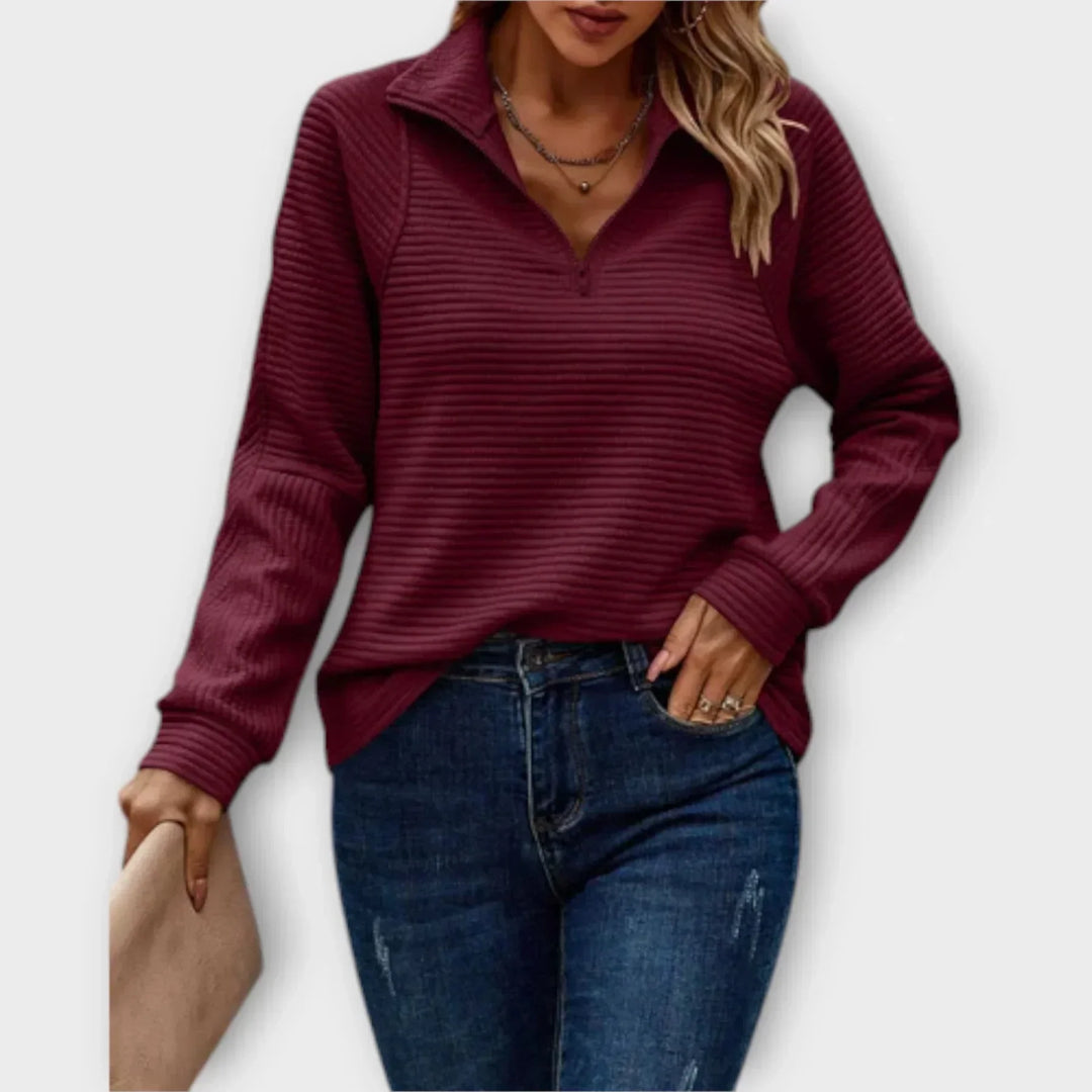 Dalia Half-Zip Pullover - Cozy Knit Layering Piece
