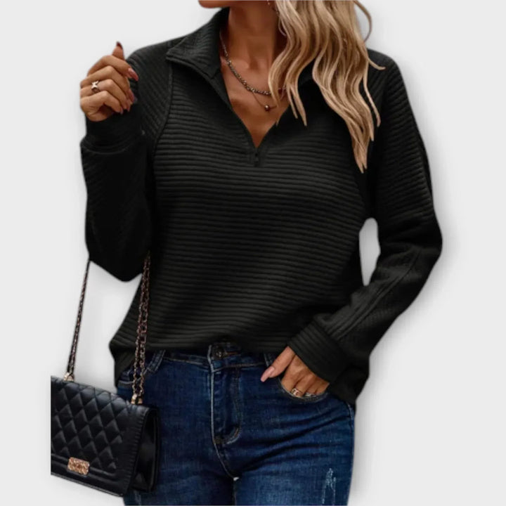 Dalia Half-Zip Pullover - Cozy Knit Layering Piece