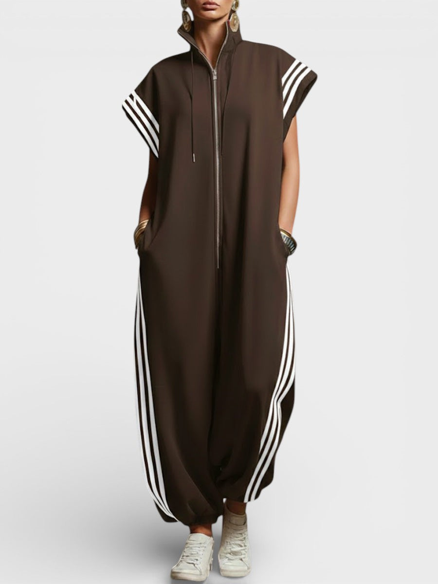 Valeria | Zip Neck, Long Sleeve, Jumpsuit