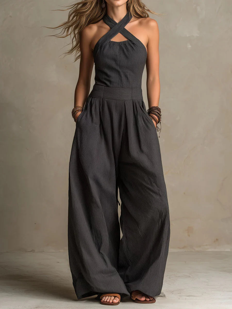 Kira | Elegant Jumpsuit with Three Quarter Sleeves and Belted Waist