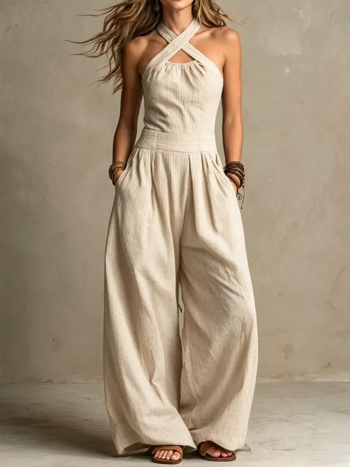Kira | Elegant Jumpsuit with Three Quarter Sleeves and Belted Waist
