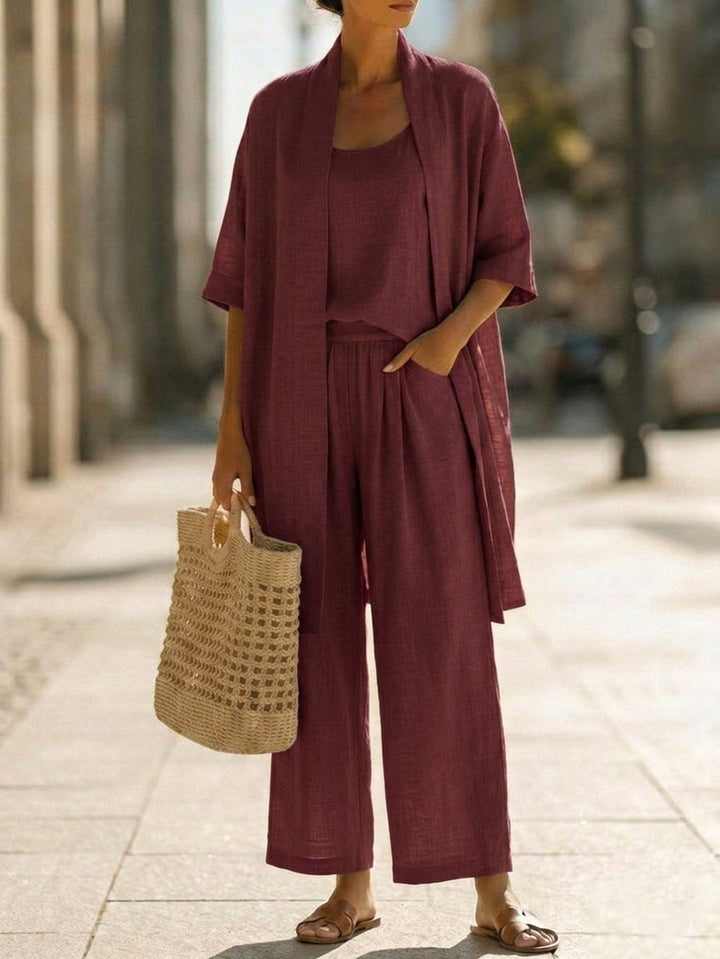 Lorrin Elegant Set | Textured Knit Maxi Dress
