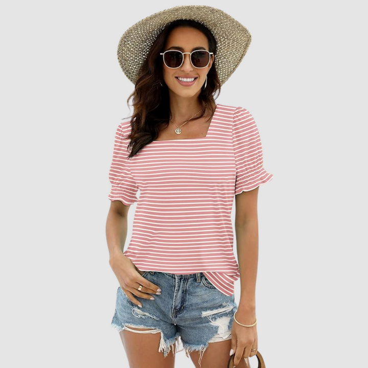 Célina | Square Neck Three Quarter Sleeve Top
