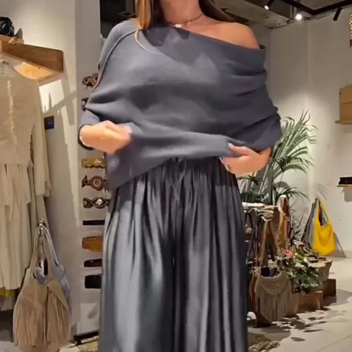 Georgina | Elegant Off-Shoulder Three Quarter Sleeve Maxi Dress