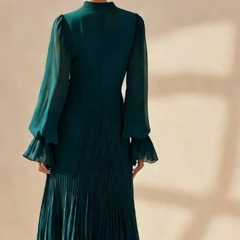 Dianna | Pleated, Elegant, Three Quarter Sleeve Midi Dress