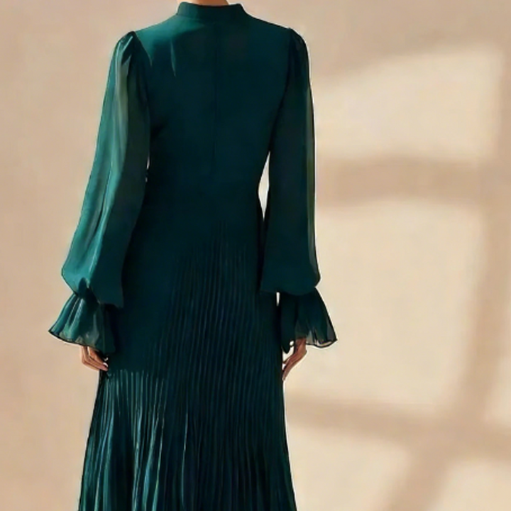 Dianna | Pleated, Elegant, Three Quarter Sleeve Midi Dress