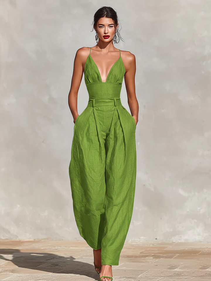 Hellen | Chic Jumpsuit with Belted Waist and Wide Legs