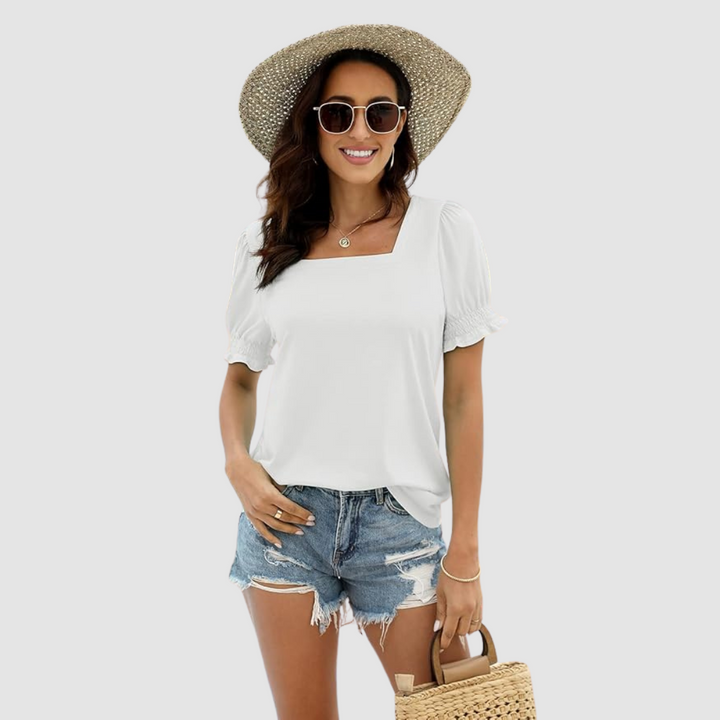 Célina | Square Neck Three Quarter Sleeve Top