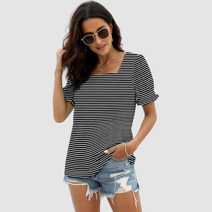 Célina | Square Neck Three Quarter Sleeve Top